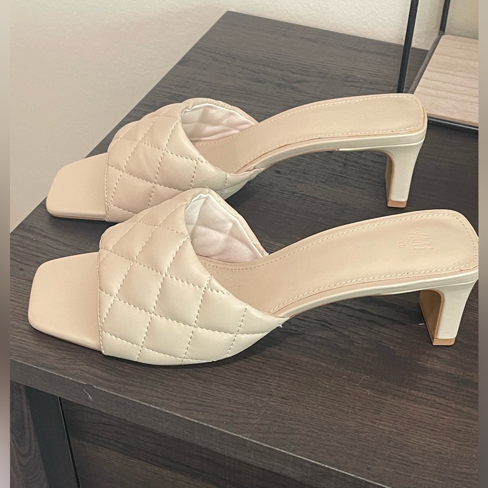 H&M Quilted heeled slides
